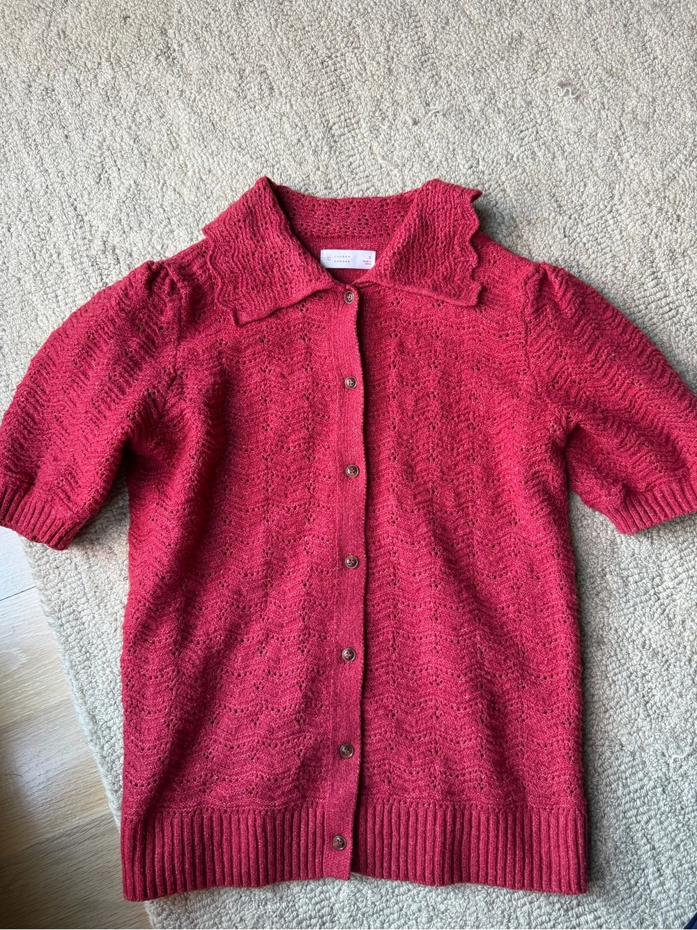 Lauren Conrad Puff Sleeve Button up Cardigan Top